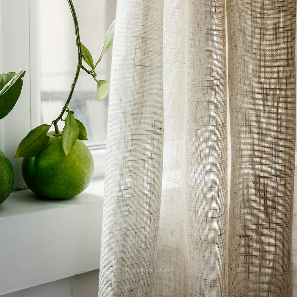 Linen Sheer Curtains - Light Filtering, Elegant Textured Fabric