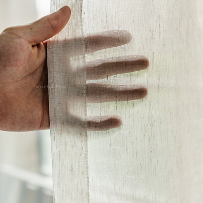 Linen Sheer Curtains - Light Filtering, Elegant Textured Fabric