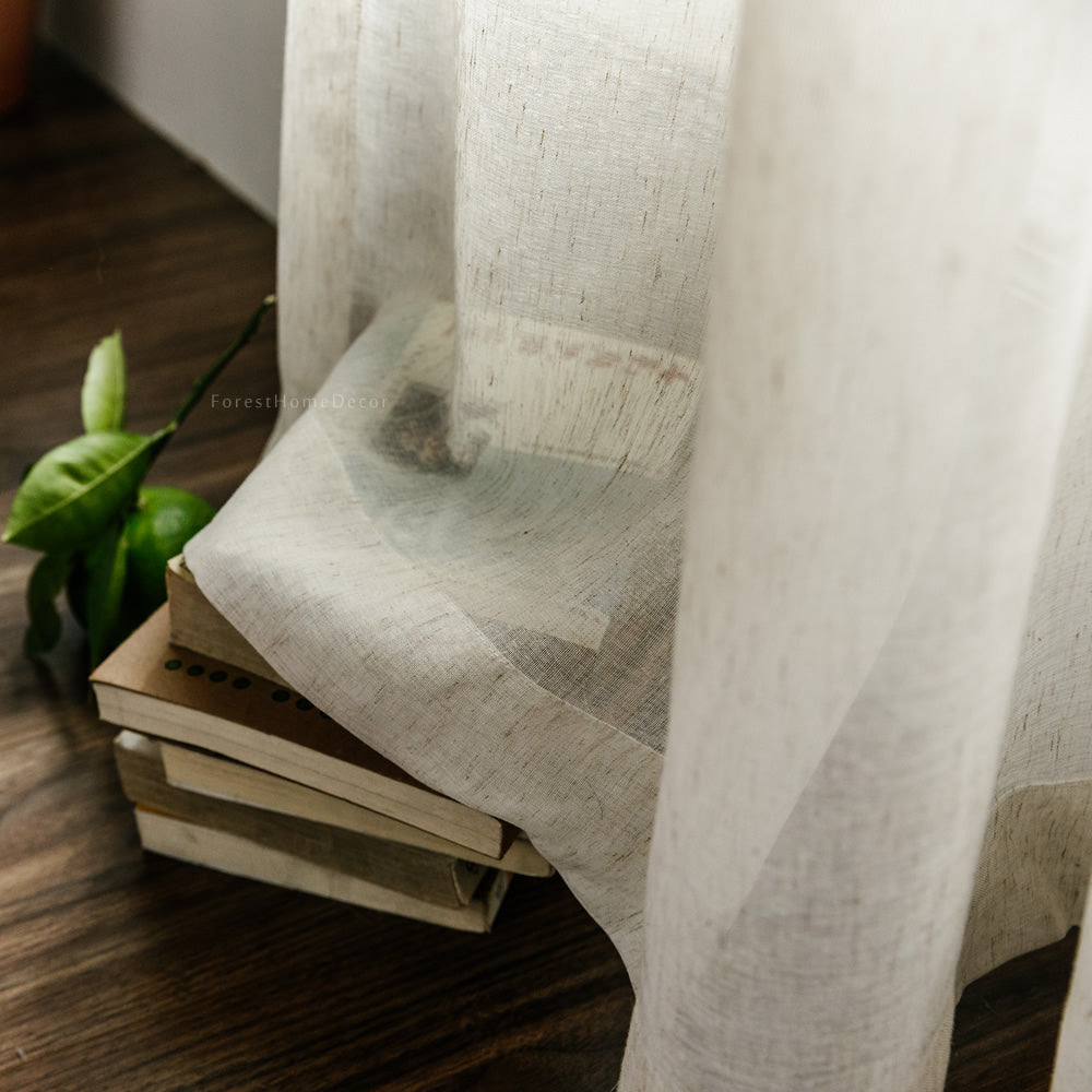 Linen Sheer Curtains - Light Filtering, Elegant Textured Fabric