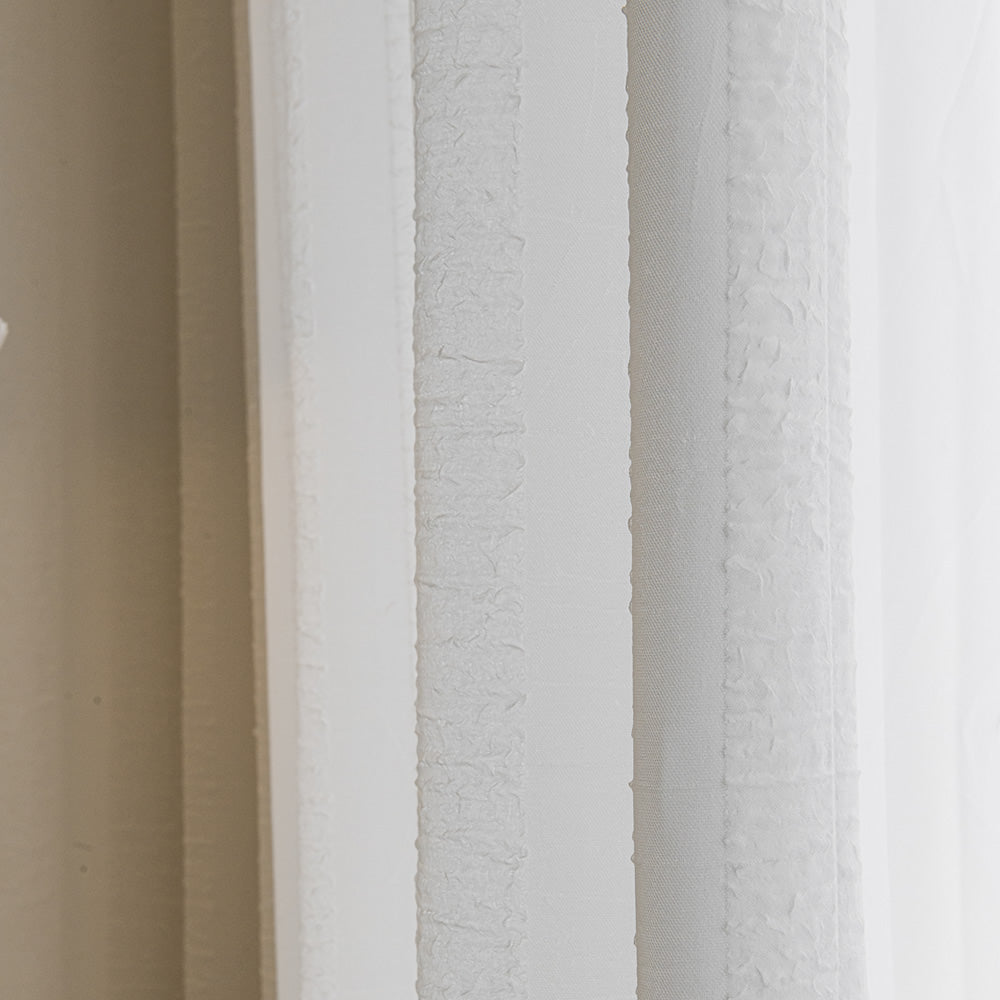 Elegant White Sheer Curtains with Unique 3D Bubble Design