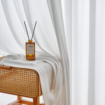 White Sheer Curtains Featuring Stylish 3D Small Folds Design