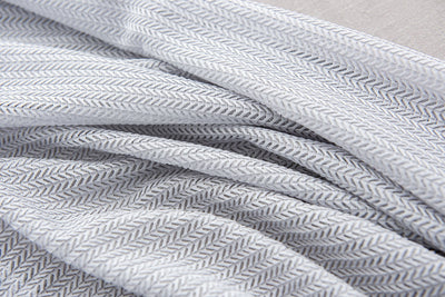 Stylish White Grey Sheer Curtains - Fish Bone Hollow Jacquard Pattern for Modern Decor