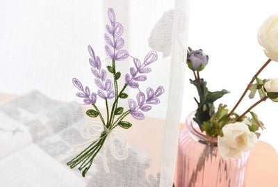 White Sheer Curtains Adorned with Beautiful Purple Lavender Embroidery