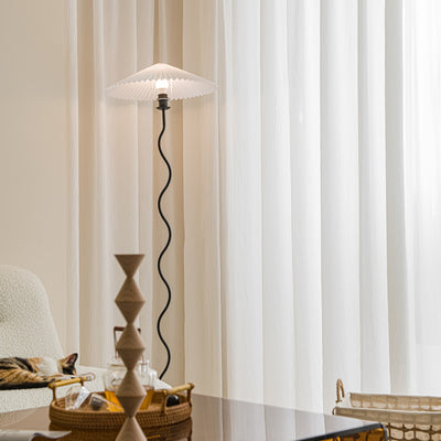 Chic White Sheer Curtains Featuring Stunning 3D V-Shaped Pleats