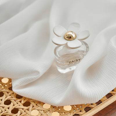 White Sheer Curtains Featuring Stylish 3D Small Folds Design