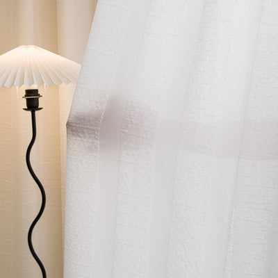 Elegant White Sheer Curtains with Unique 3D Bubble Design