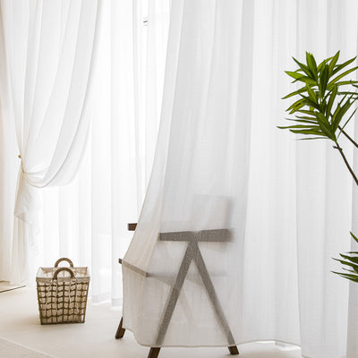 Elegant White Sheer Curtains with Unique 3D Bubble Design
