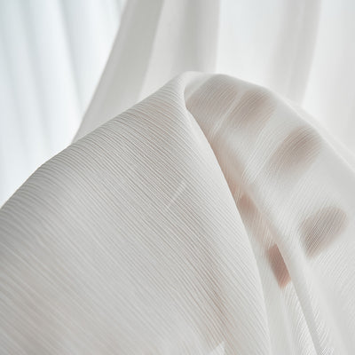 White Sheer Curtains Featuring Stylish 3D Small Folds Design