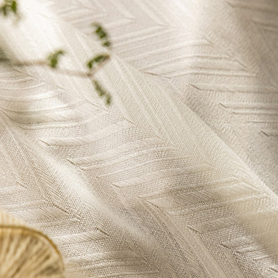 Luxury Beige Jacquard Sheer Curtains – Elegant Window Treatment for Sophisticated Homes